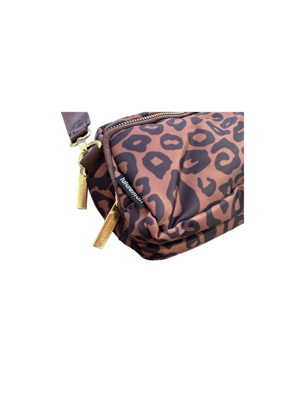 Leopard Print Crossbody Bag with Brown Strap - Picture 3 of 4